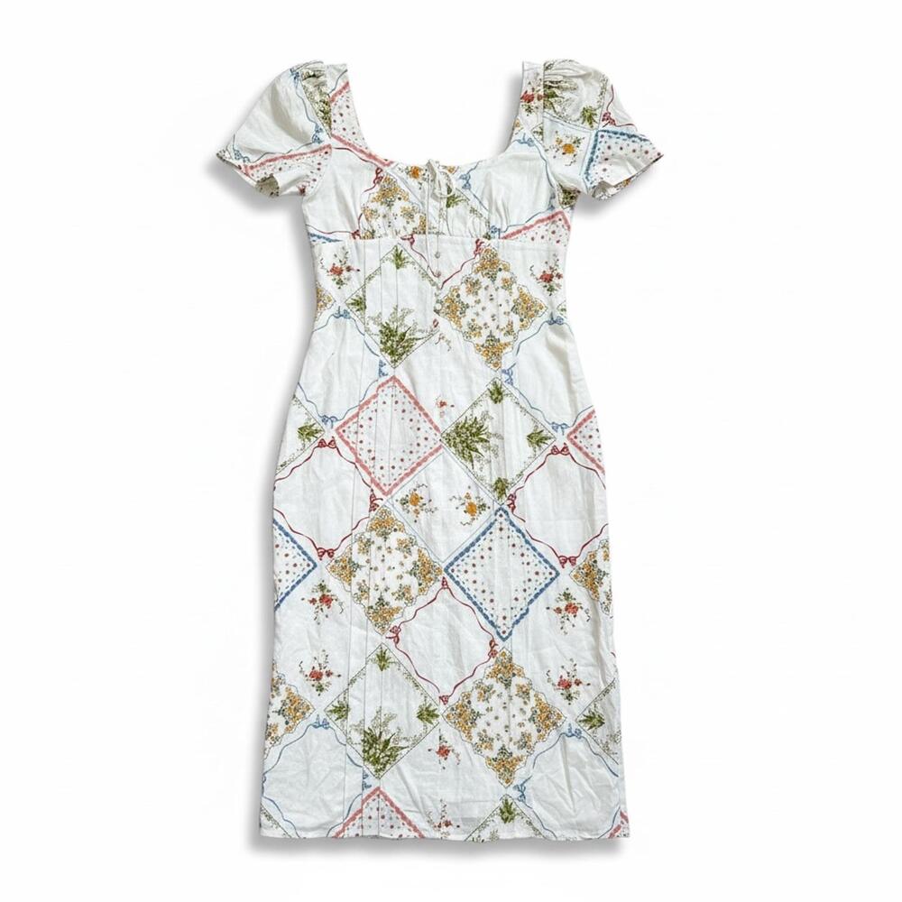 Reformation Pierce Linen Dress Sz 8 Midi 100% Linen $228 - Picture 2 of 5